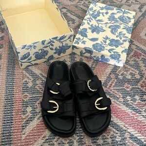 Sezane Lenny Low Mule Sandals-worn one time